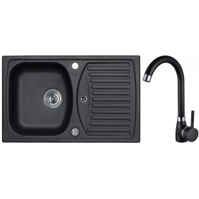 Dřez Record černý + baterie