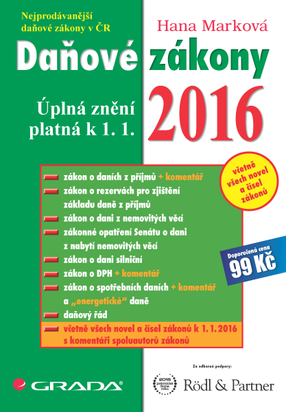 Daňové zákony 2016 - Hana Marková