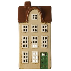 Ib Laursen Keramický svícen Nyhavn Green Door, modrá barva, béžová barva, keramika