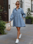 Dámské oversize džínové šaty ve stylu košile FashionStreet EY2688 L