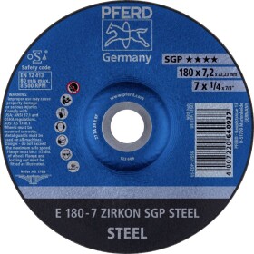 PFERD 62217737 E 180-7 ZIRKON SGP STEEL brusný kotouč lomený Průměr 180 mm Ø otvoru 22.23 mm ocel 10 ks