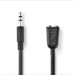 Nedis Stereo Audio kabel jack 3.5 mm (M) - 2x jack 3.5mm (F) 0.20 m černá (CAGB22100BK02)