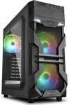 Sharkoon VG7-W RGB černá / ATX / 2x USB 3.0 / 3x 120 mm / průhledná bočnice / Bez zdroje (4044951026869)