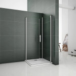 H K - Sprchový kout SOLO D1 R176, 76x100x185 se dvěma jednokřídlými dveřmi, rohový vstup SE-SOLOD1R176