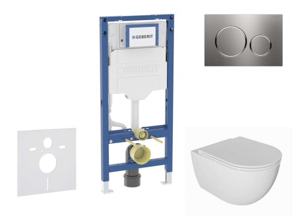 GEBERIT - Duofix Set předstěnové instalace, klozetu Oudee a sedátka softclose, tlačítko Sigma20, nerez SANI11CA6101B