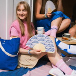 Bella Rose Látkový vějíř Ahoj krásko, modrá barva