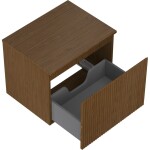 MEXEN/S - Rivel koupelnová skříňka pod umyvadlo 60 cm s deskou, 1 šuplík, reliéf , ořech 91A20-06047-1-BFC86