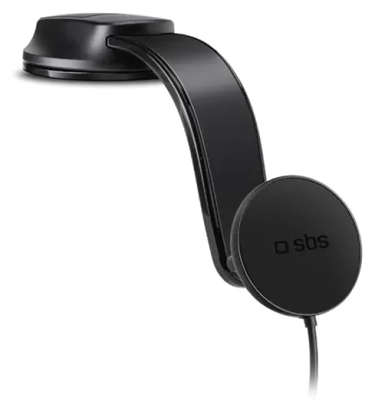 SBS Flexy černá / Držák do auta / MagSafe / bezdrátové nabíjení 15W / silikonová přísavka