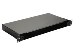 Equip 19" optický spojovací box bez čelního panelu černá / Optický spojovací box / 1U / ocel / max. 48 vláken (337111)