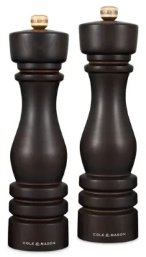 ColeMason London Chocolate Wood / Mlýnky na sůl a pepř / dárková sada / tmavě hnědý buk / 22 cm (H233020)