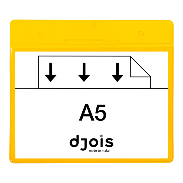 Djois závěsná identifikační kapsa s otvory, A5, žlutá, 10 ks
