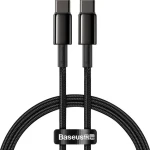 Baseus CATWJ-01 Kabel USB-C (M) - USB-C (M) 1 m černá / 100W (CATWJ-01)