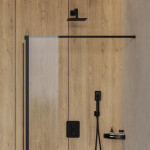 OMNIRES - UNI košík do sprchy narożny, 21 x 21 x 5 cm černá mat /BLM/ UN10332BL