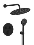 SAPHO - SMART SELECT podomítkový sprchový set s termostatickou baterií, 2 výstupy, vyústění, černá mat RP032B-01