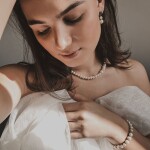 Luxusní perlový náramek Debora - barokní perly, Stříbrná 16 cm + 3 cm (prodloužení) Bílá