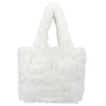 Stylová dámská plyšová kabelka do ruky Arianda, bílá