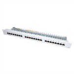 Intellinet 24-Port Cat6a Patchpanel geschirmt 1HE Kabeleinführung 90° abgewinkelt schwarz 24 portů patch panel 483 mm (1