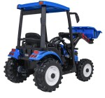 Mamido Dětský elektrický traktor MEGA D68 24V s přívěsem modrý