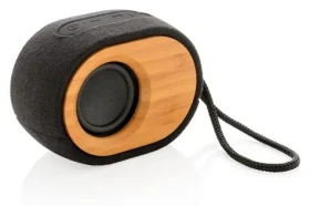 XD Design Bamboo X černá / Přenosný bezdrátový reproduktor / 5W / Bluetooth 4.2 / bambus a recyklované materiály (P328.009)