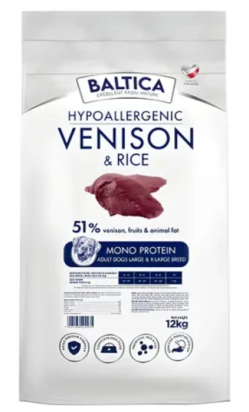 BALTICA Nutraceutic Hypoallergenic Large X-Large 12 kg / Granule pro psy / Hypoalergenní / Zvěřina s rýží