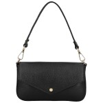 Luxusní dámská kožená kabelka na rameno Zinta, černá