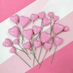 Dortisimo Zápich do dortu Srdíčka růžová různé velikosti (20 ks)