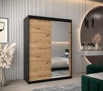 Šatní skříň Abi T2 Barva korpusu: Bílá, Rozměry: 150 cm, Dveře: Černá