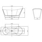 MEXEN/S - Dora volně stojící vana 160 x 75, bílá, sifon a přepad zlatá kartáčovaná 52071607500-55