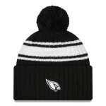 New Era Pánská zimní čepice Arizona Cardinals NFL Official 2022 Sideline Sport Knit Black & White