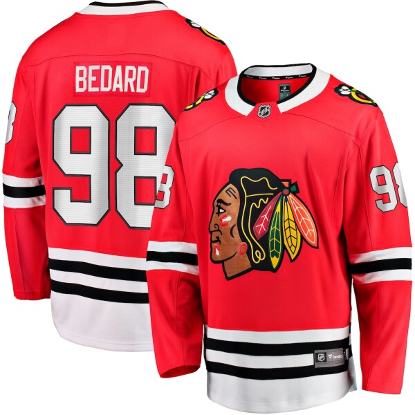 Fanatics Dětský dres Connor Bedard #98 Chicago Blackhawks NHL Breakaway Home Centennial Velikost: L/XL