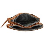 Trendy dámská koženková crossbody kabelka MaxFly Silverio, hnědá