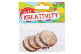 Dřevěné kolečko 3-4x0,5 cm, 4 kusy