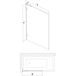 MEXEN/S - Lunar L vanová zástěna FIX 90 x 150, transparent, grafit kartáčovaná 897L-090-000-66-00