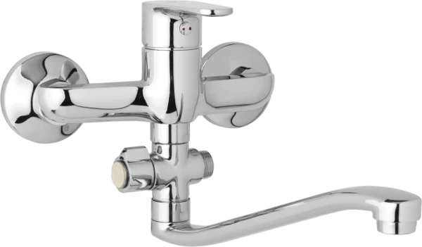 JB Sanitary Nástěnná umyvadlová a sprchová baterie TIRA, rozteč 150 mm, otočný přepínač, bez příslušenství, S ramínko 250 mm D10 37 20