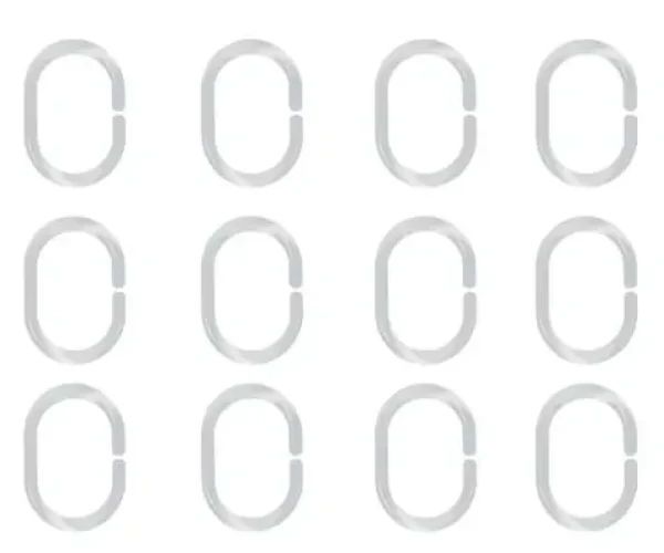 Spirella C-MINNOR sada 12 ks kroužků na sprchové závěsy průhledná / SAN plast (7610583400765)