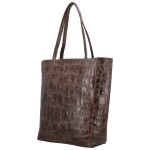 Módní dámská kožená kabelka na rameno Naysa, tmavě hnědá