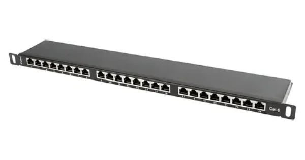 Lanberg PPS6-0024-B černý / Patch panel / 19" / 24 portů / 0,5U / CAT.6 FTP stíněný (PPS6-0024-B)