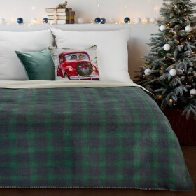 Kostkovaná zelená vánoční deka Šířka: 200 cm | Délka: 220 cm Šířka: 200 cm | Délka: 220 cm