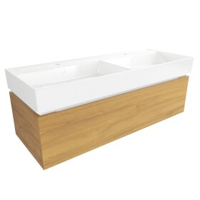 Koupelnová skříňka s umyvadlem SAT Feel 120x30x46 cm medový dub mat SATFEEL120DMU2 SATFEEL120DMU2