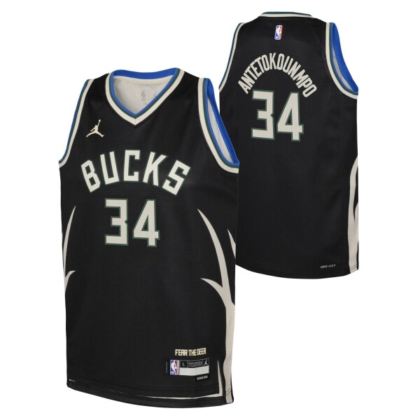Dětský dres Milwaukee Bucks NBA Giannis Antetokounmpo #34 Jordan Swingman Černá (YOUTH)