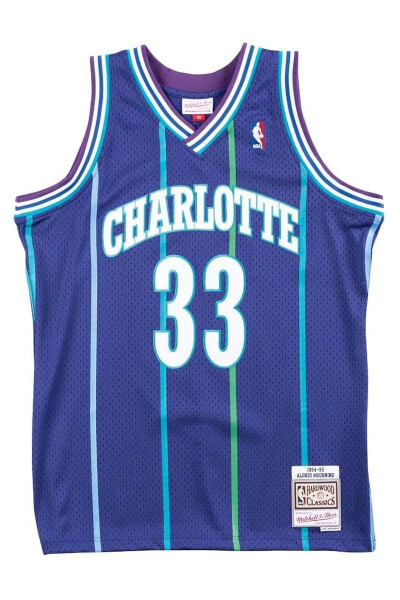 Mitchell & Ness Pánský dres Charlotte Hornets NBA Alonzo Mourning #33 Swingman - Fialová Velikost: M