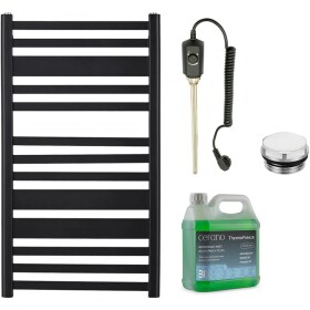 CERANO Koupelnový elektrický radiátorový set Enrico - 300W - černá matná - 970x550 mm