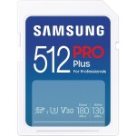 SAMSUNG PRO Plus SDXC 512 GB / Class 10 / U3 / čtení: až 180MBs / zápis: až 130MBs / vhodné pro 4K (MB-SD512S/EU)