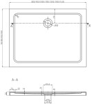 MEXEN/S - Flat sprchová vanička obdélníková slim 90 x 70, černá + zlatý sifon 40707090G