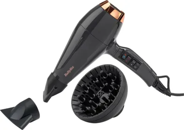 BaByliss 6719DE černá / fén na vlasy / 2200 W / ionizace / studený vzduch / difuzér / 3 teploty / 2 rychlosti (6719DE)