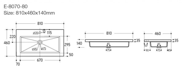 COMAD - Nábytkové umyvadlo SPIRIT 80cm 5907611651612