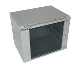XtendLan 19" nástěnný rozvaděč 9U 600x450, nosnost 60 kg, skleněné kouřové dveře, svařovaný, šedý EDF_10102675