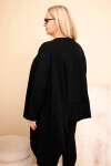 Dámská tunika Plus Size z bavlny s asymetrickým spodním lemem černá UNI