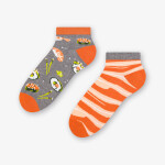 Krátké asymetrické pánské ponožky 035 PEACH/ORANGE 43-46