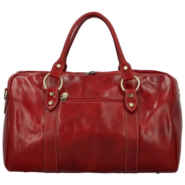 Luxusní kožená cestovní taška Doxia, červená
